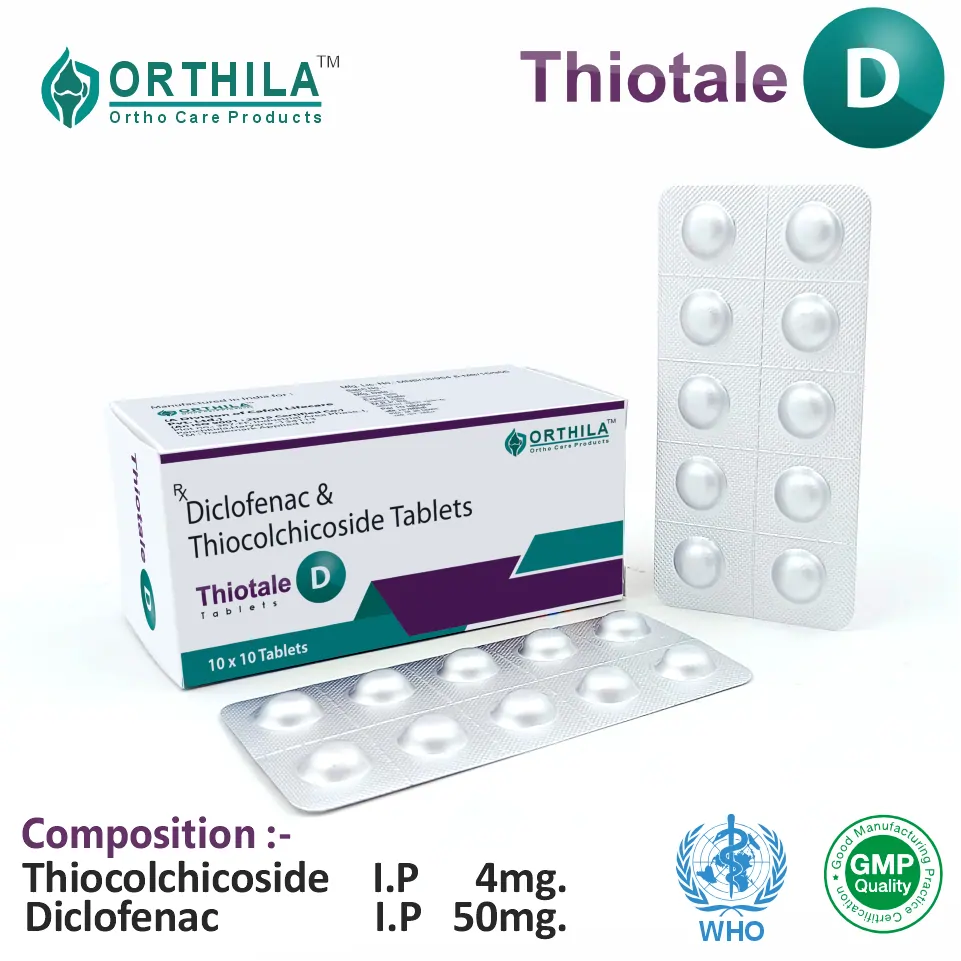 Thiocolchicoside 4mg Diclofenac 50mg Tablet from Top Pharma Company in India